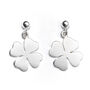 Sterling Silver Four Leaf Clover Earrings, thumbnail 1 of 4