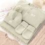 New Baby Girl Blanket, Cardigan, Hat And Mittens Gift Set, thumbnail 3 of 12