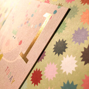Copper Foiled Mouse 1st Birthday Card, 5 of 5