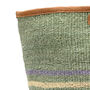 Vutia: Green Three Stripe Woven Laundry Basket, thumbnail 3 of 6