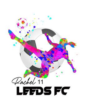 Personalised Girls Football Splash Print, 4 of 5