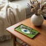 Evil Eye Aluminium Trinket Tray In Green, thumbnail 3 of 5