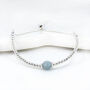 Silver Aquamarine Gemstone March Birthstone Bracelet, thumbnail 5 of 10