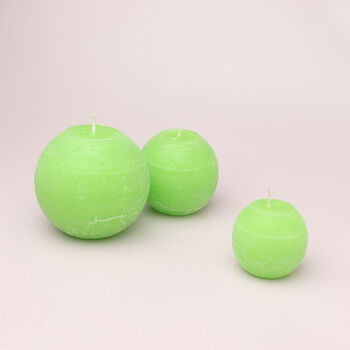 G Decor Georgia Lime Green Ombre Sphere Ball Candles, 6 of 7