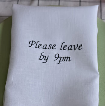 Please Leave By 9pm Linen Napkin, 4 of 4