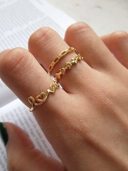 14 K Gold Promise Love Ring Set, 3 of 12
