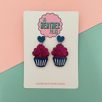 Cupcake Glitter Earrings *More Colours Available*, 2 of 2