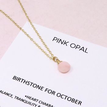 Pink Opal Gemstone Necklace, 3 of 4