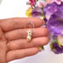 Sterling Silver Flower And Pearl Drop Hoop Earrings, thumbnail 7 of 10