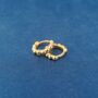 Gold Beaded Tiny Hoops, Minimalistic Hoop Earrings, thumbnail 6 of 7