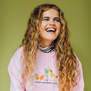 What A Wonderful World Embroidered Sweatshirt, 10 of 12
