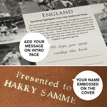 England International Personalised Football Gift English National Team Newspaper History Book, 10 of 12