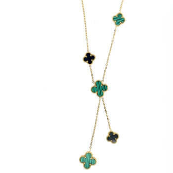 Double Sided Clover Necklace In Lariat Style, 4 of 9