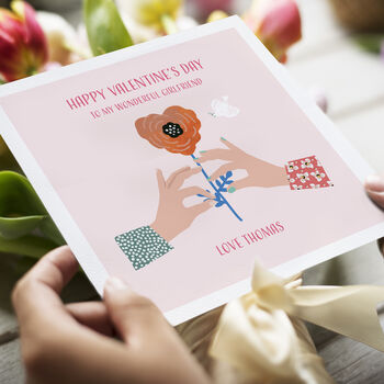 Personalised Modern Flower Valentine's Day Card, 8 of 8