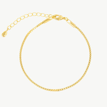 Tiny Cubicle Gold Chain Bracelet, 2 of 3