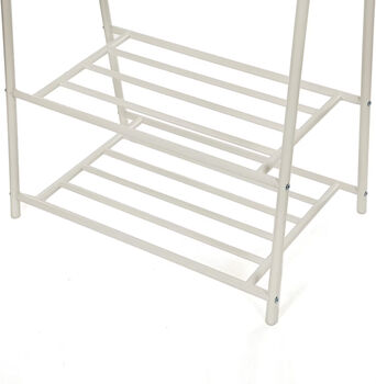 Coat Clothes Rack Coat Stand Two Tier Storage Shelf, 7 of 9