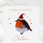 Happy Heavenly Christmas Robin Butterfly Card, thumbnail 1 of 12