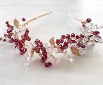 Red And Gold Bridal Headband, 5 of 6