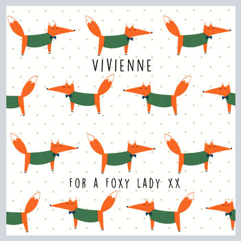 Personalised Fancy Foxes Silky Square Scarf, 3 of 10