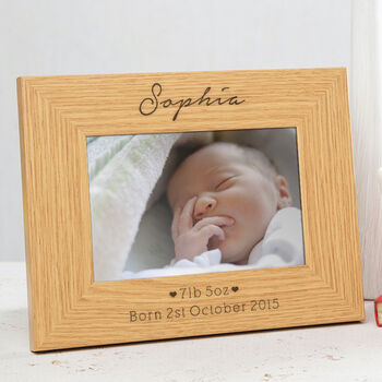 Personalised New Baby Girl Photo Frame, 5 of 10