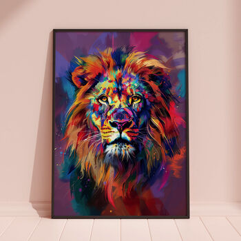 Lion Print Contemporary Pop Art, 6 of 8