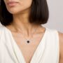 Round Blue Druzy Crystal 925 Sterling Silver Necklace, thumbnail 1 of 3