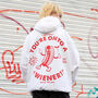 Onto A Wiener Unisex Hoodie With Hot Dog Logo In White, thumbnail 1 of 6