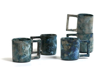 Handmade Japanese Ceramic Mug Blue Gray, 2 of 9