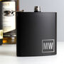 Personalised Initials Black Stainless Steel Hip Flask, thumbnail 1 of 5