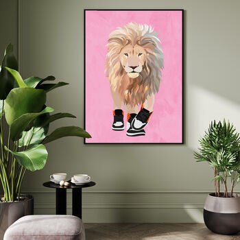 Custom Lion Wearing Shoes Personalised Art Print, 3 of 5