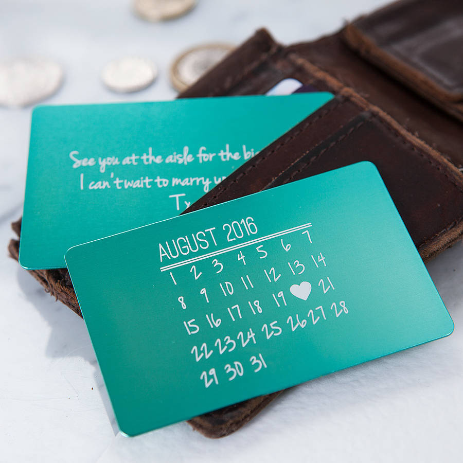 personalised calendar metal keepsake card by clouds and currents ...