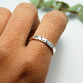 Women's Silver Engraved Personalised Ring, 7 of 12