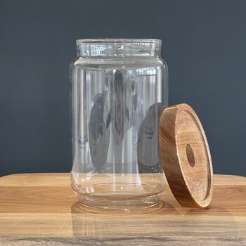 Slim Storage Jar With Acacia Wood Lid, 6 of 8