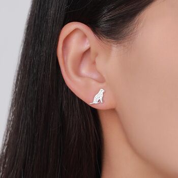 Mismatched Tiger Stud Earrings In Sterling Silver, 4 of 12