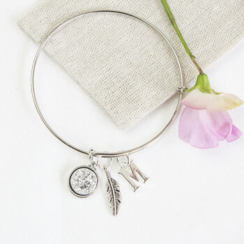 Personalised Feather Bangle, 3 of 4