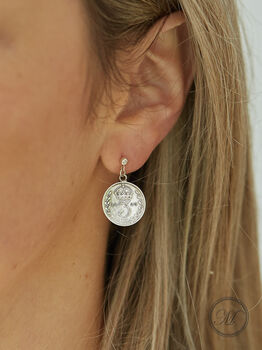 Handmade Coin Earrings With Sterling Silver Ear Post, 5 of 8