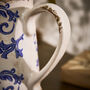 Solene Blue Botanical Pitcher Jug Vase, thumbnail 5 of 9