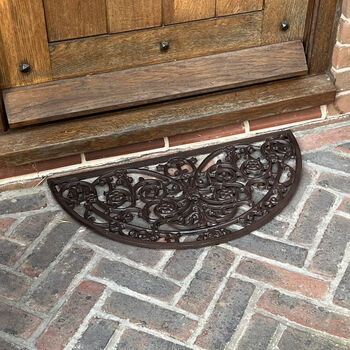 Ornate Semi Circular Cast Iron Doormat, 6 of 6