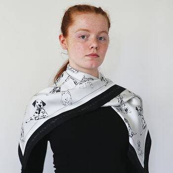 'Fashion Hounds' Dalmatian Print Silk Scarf, 5 of 7