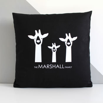 Giraffe Family, Personalised Cushion Cover, 2 of 3