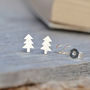 Christmas Tree Earring Studs In Sterling Silver, thumbnail 1 of 2
