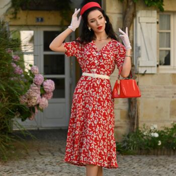 Lisa Dress In Palace Pansy Vintage 1940s Style, 3 of 3