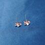 Silver Four Leaf Clover Stud Earrings, Lucky Clover Earrings, thumbnail 5 of 7