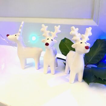 Christmas Set Of Little Reindeer Decorations, 4 of 4