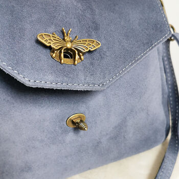 Bee Suede Mini Bag Denim Blue, 2 of 5