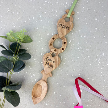 Engraved Wedding Welsh Love Spoon, 5 of 5