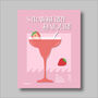 Strawberry Daiquiri Cocktail Print Four Colour Options, thumbnail 4 of 8