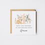 Personalised 1st Birthday Tiger Zebra Card, thumbnail 1 of 5