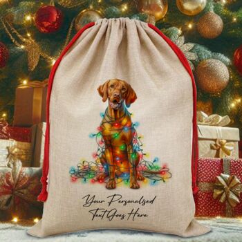 Personalised Vizsla In Christmas Lights, 3 of 9