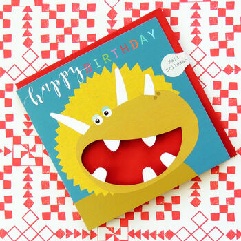 Laser Cut Dinosaur Birthday Card, 4 of 5